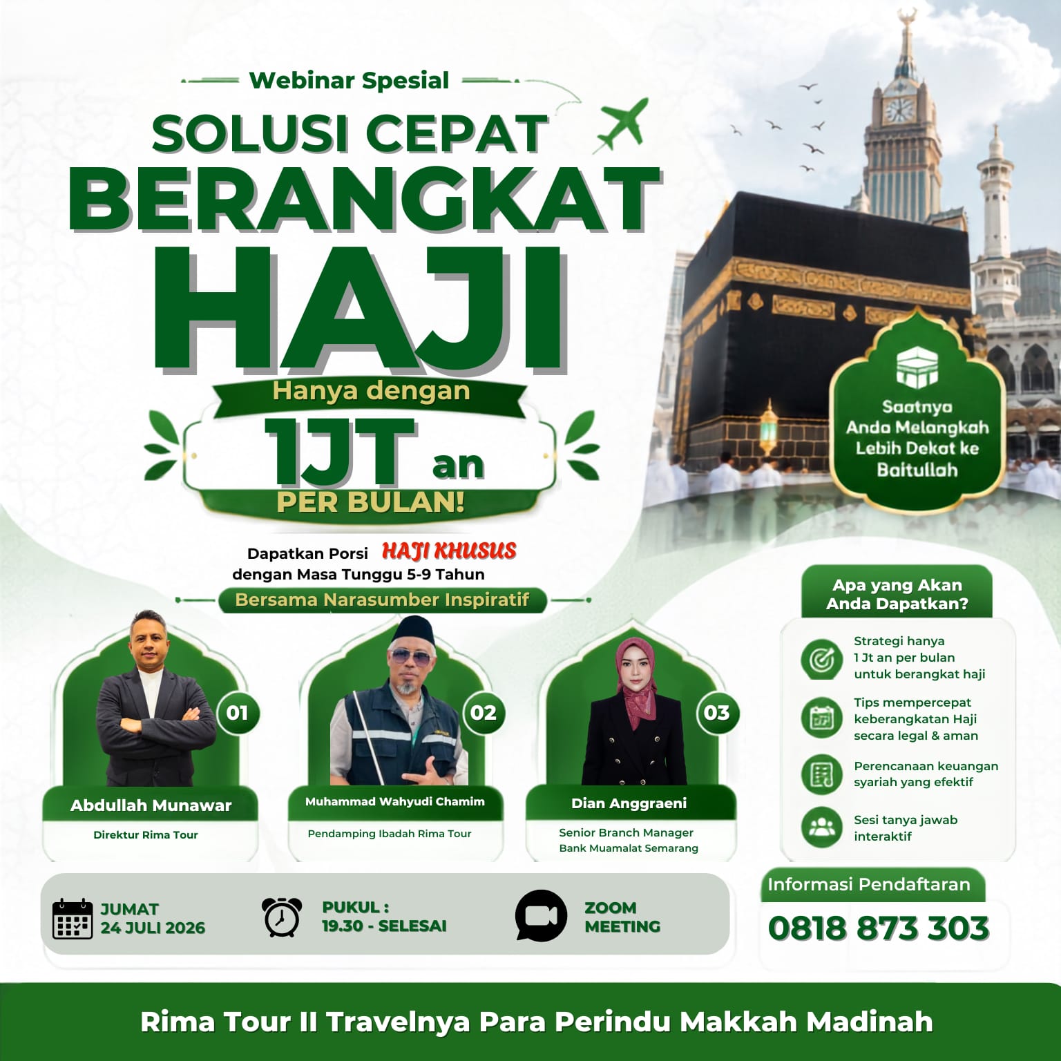Flyer Webinar Solusi Haji Cepat