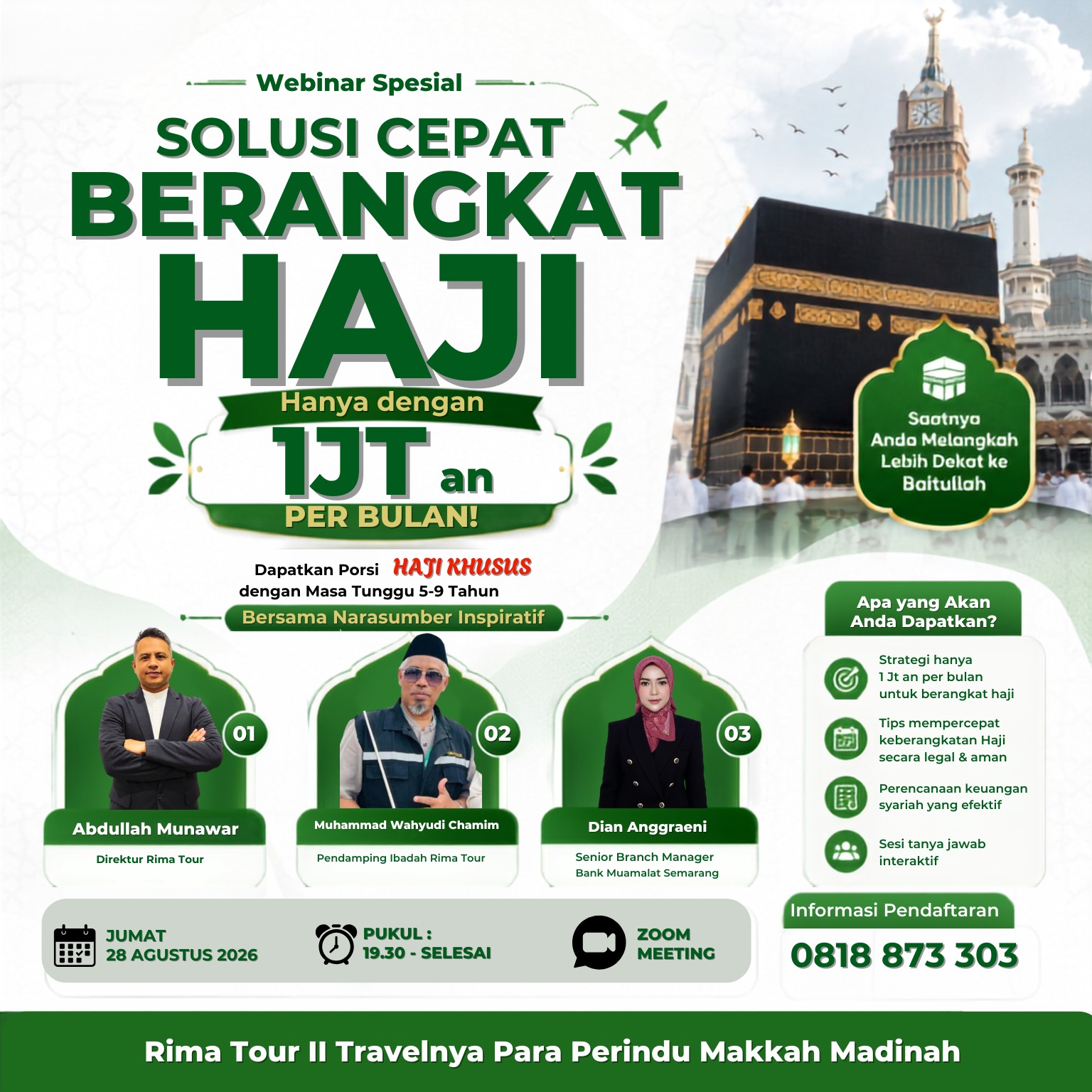 Flyer Webinar Solusi Haji Cepat